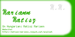 mariann matisz business card